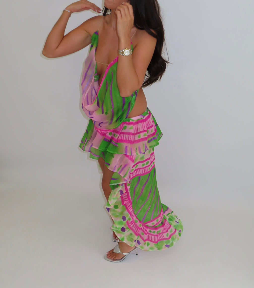 Dolly Skirt - Pink & Green