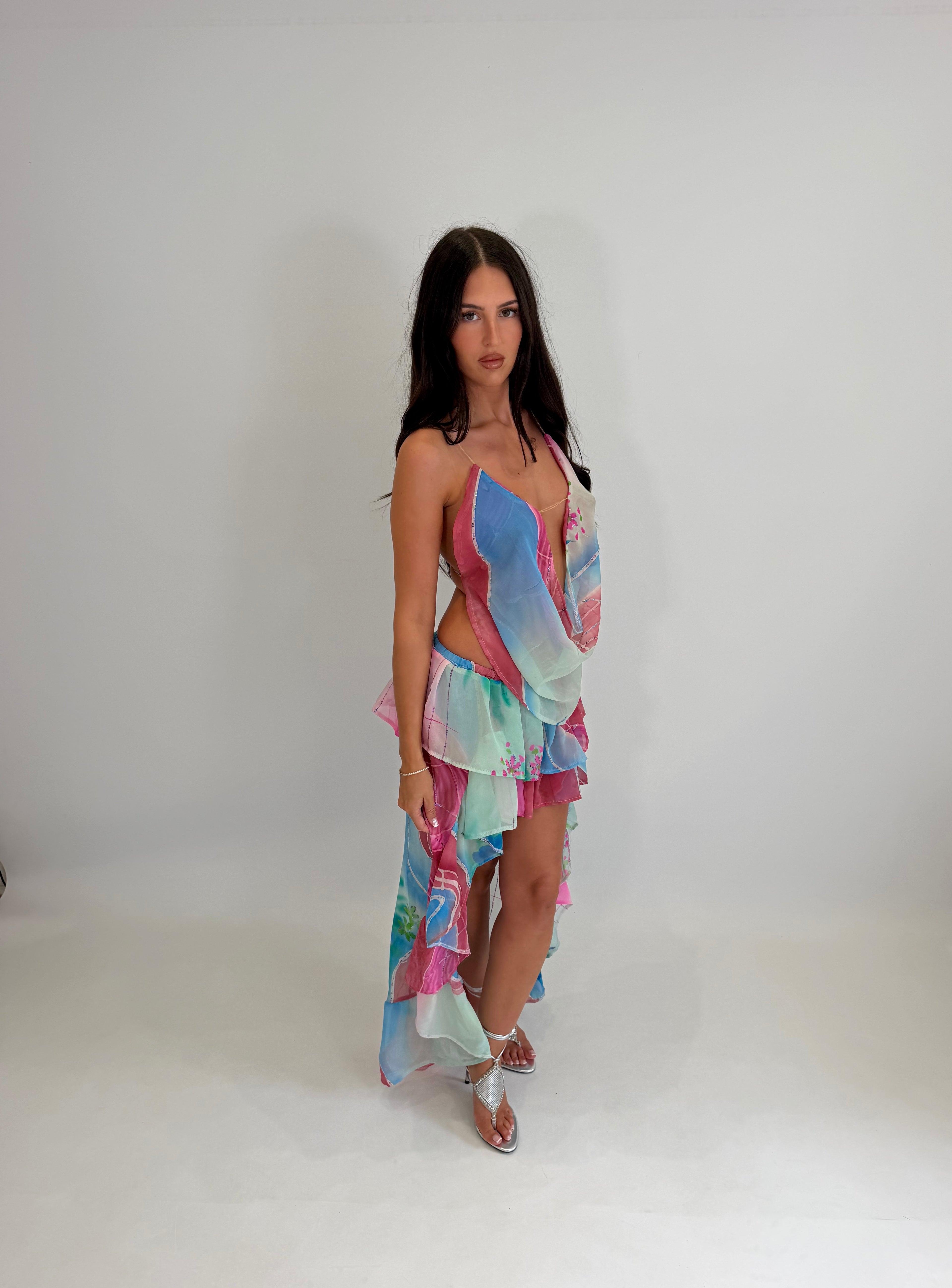 Dolly Chain Top - Pink & Blue